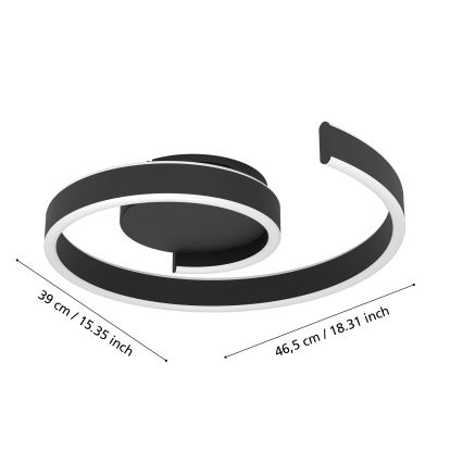 Eglo - Plafonnier LED RGBW dimmable LED/37W/230V 3000-6500K noir