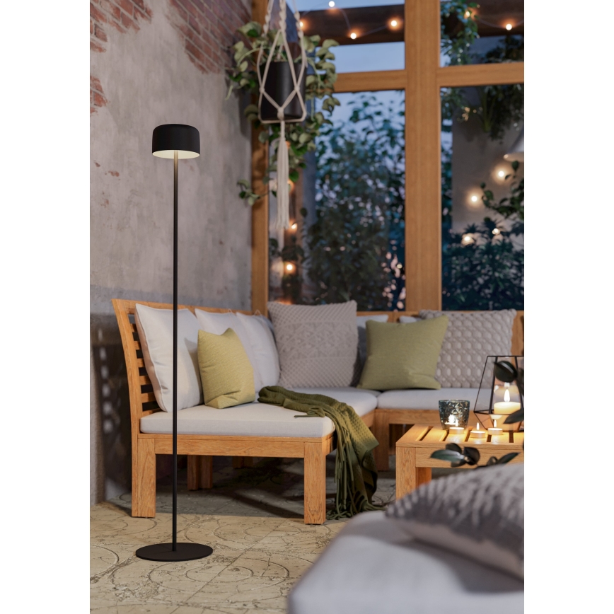 Eglo - Lampadaire solaire LED tactile rechargeable 2,8 W / 3,7 V, 1800 mAh, IP44, noir