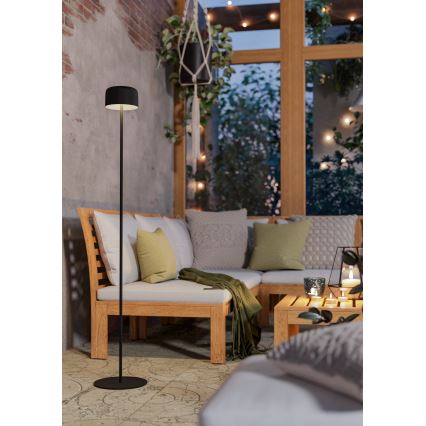 Eglo - Lampadaire LED solaire rechargeable à commande tactile LED/2,8W/3,7V 1800 mAh IP44 noir