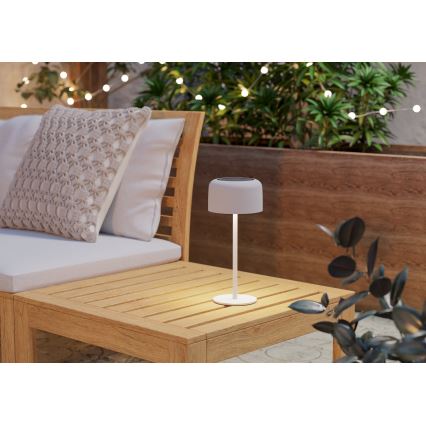 Eglo - Lampe de table tactile solaire à LED rechargeable, LED/2,8W/3,7V 1800 mAh IP44, blanche