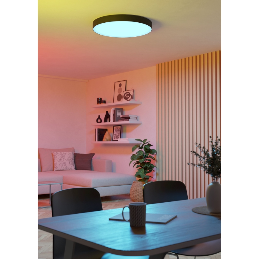 Eglo - Plafonnier LED RGBW dimmable LED/36,5W/230V 2700-6500K Ø 69 cm noir