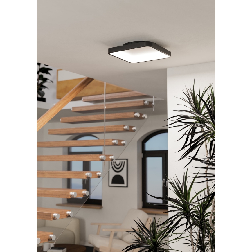 Eglo - Dimbare RGBW LED-plafondlamp LED/20W/230V 2700-6500K 35x35 cm zwart