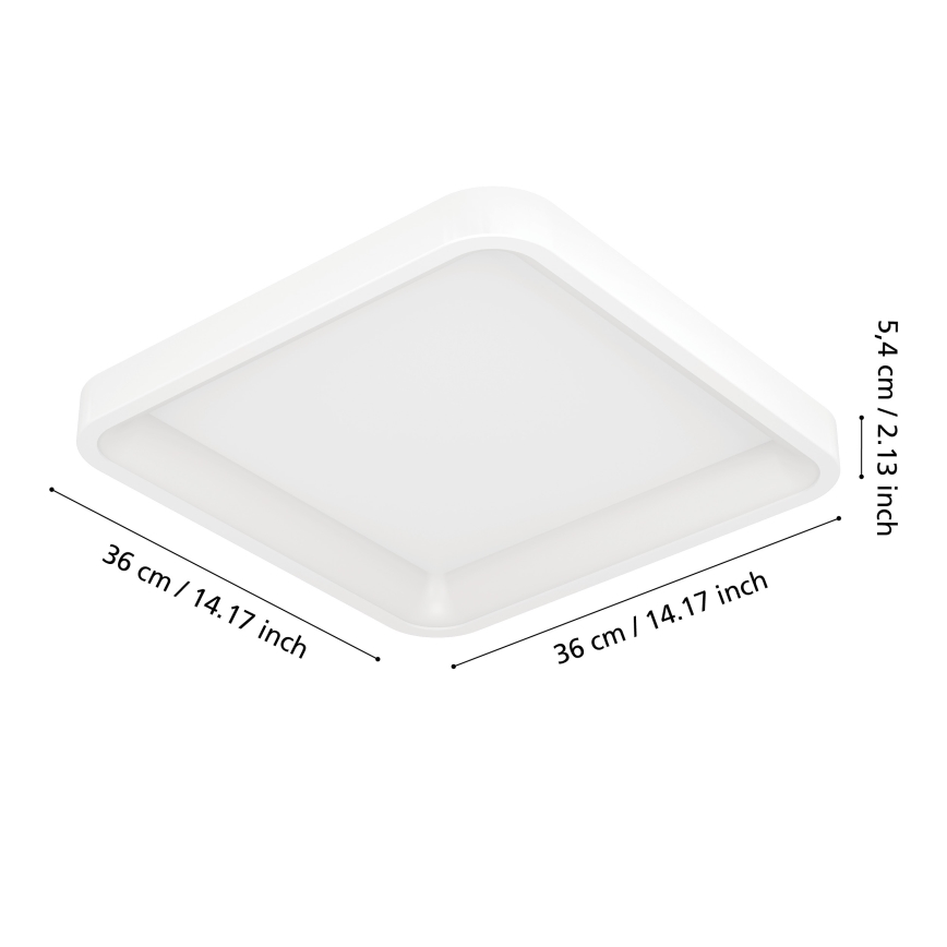 Eglo - LED RGBW dimbare plafondlamp LED/20W/230V 2700-6500K 35x35 cm wit