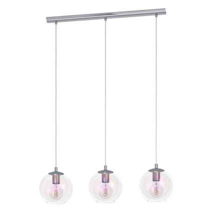 Eglo - Suspension sur câble 3xE27/60W/230V chrome brillant