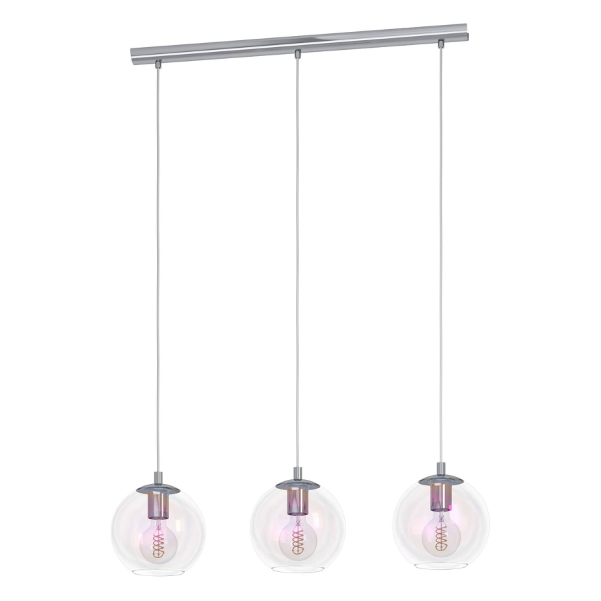 Eglo - Suspension sur câble 3xE27/60W/230V chrome brillant
