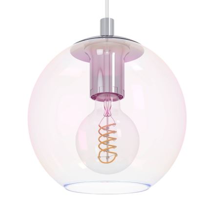 Eglo - Suspension sur câble 10xE27/60W/230V chrome brillant/transparent