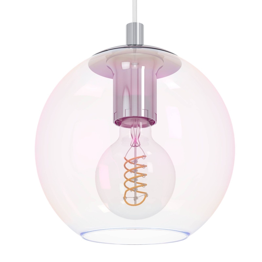Eglo - Suspension sur câble 10xE27/60W/230V chrome brillant/transparent