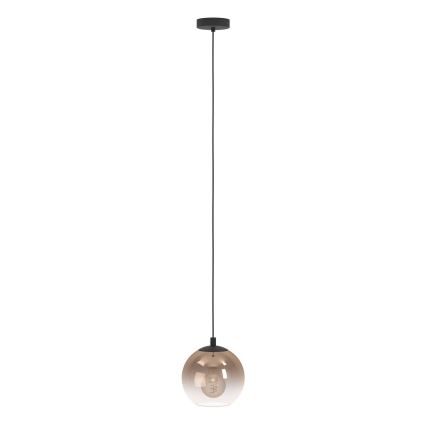 Eglo - Hanglamp aan kabel 1xE27/60W/230V zwart/beige/rookkleurig