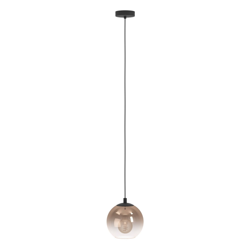 Eglo - Hanglamp aan kabel 1xE27/60W/230V zwart/beige/rookkleurig