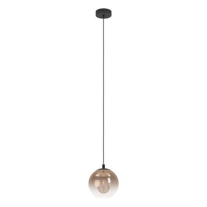 Eglo - Suspension sur câble 1xE27/60W/230V noir/beige/fumé