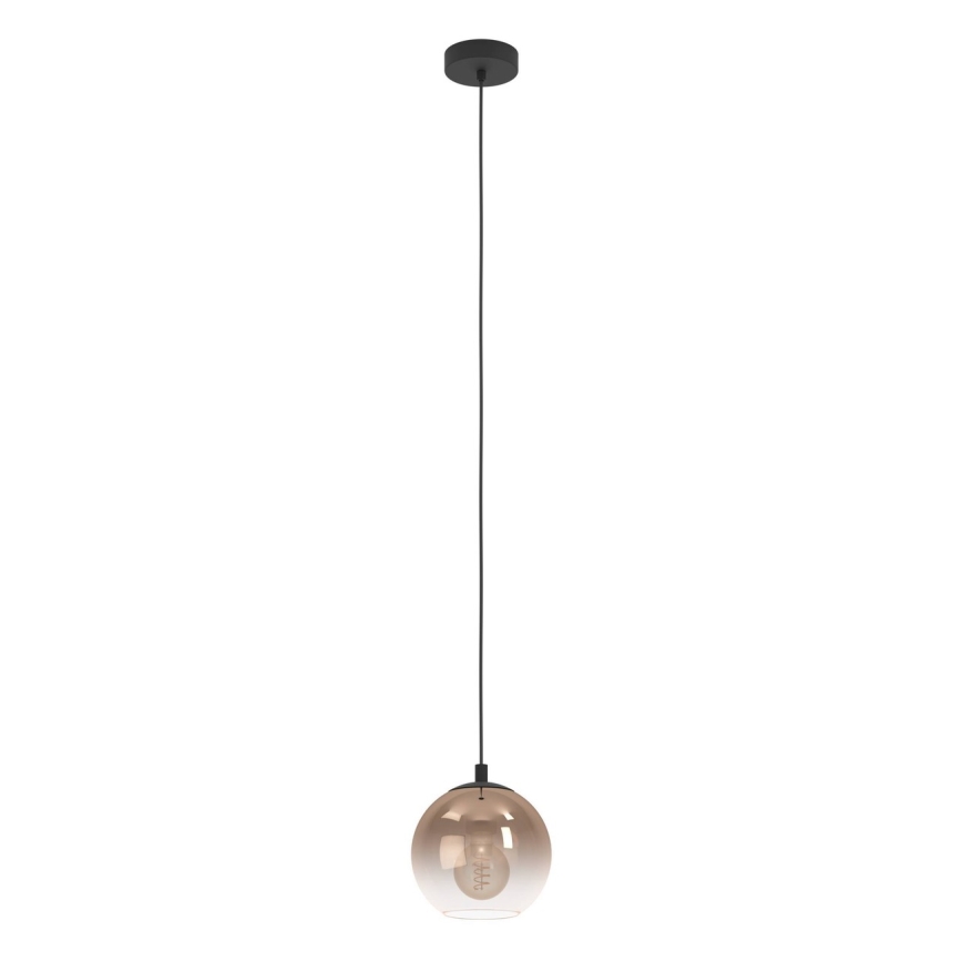 Eglo - Suspension sur câble 1xE27/60W/230V noir/beige/fumé