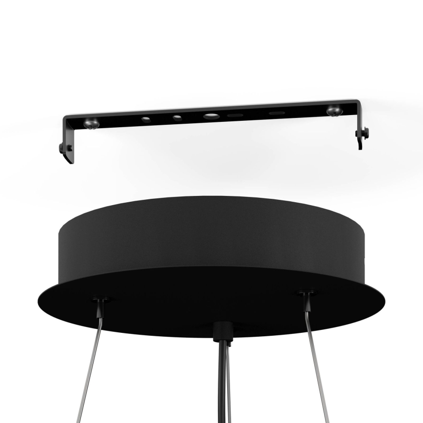Eglo - Hanglamp met kabel 3xE27/60W/230V zwart/beige/gerookt glas