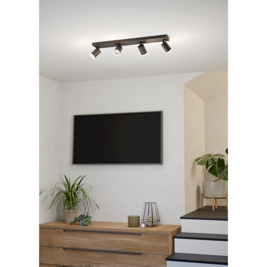 Eglo - Spot LED RGBW dimmable 4xLED/3,7W/230V 2700-6500K noir