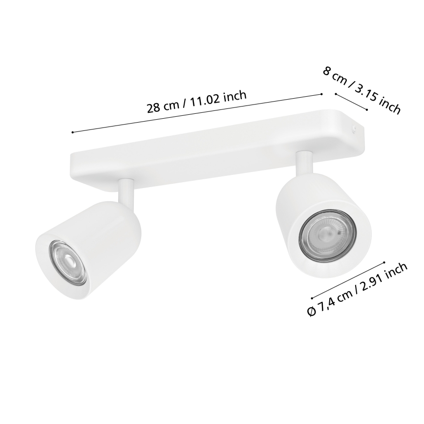 Eglo - Spot directionnel 2x GU10/10W/230V blanc