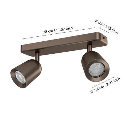 Eglo - Spot 2xGU10/10W/230V bronze