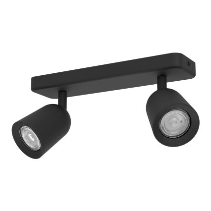Eglo - Spot orientable 2xGU10/10W/230V, noir