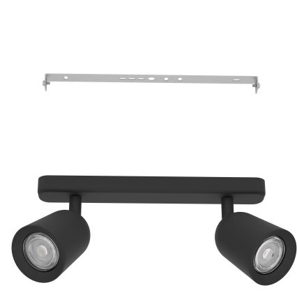 Eglo - Spot orientable 2xGU10/10W/230V, noir