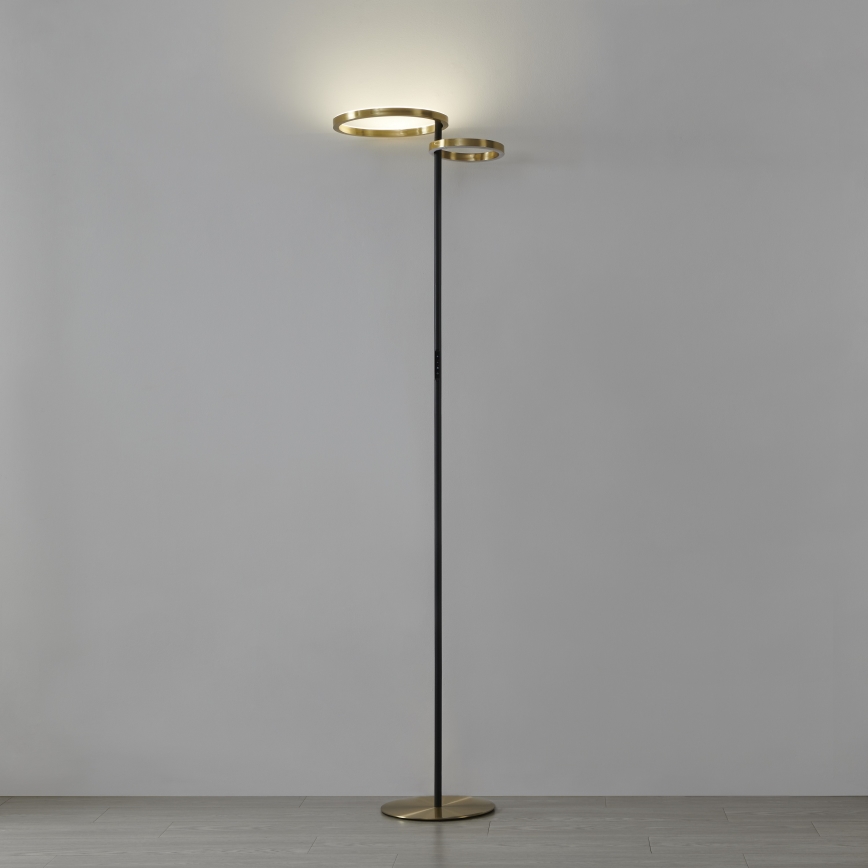 Eglo - LED dimbare vloerlamp LED/16W/230V + LED/12W goud/zwart