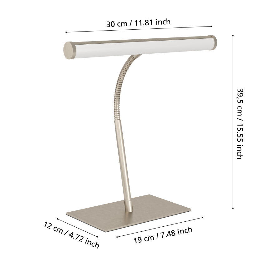 Eglo - Lampe de table tactile dimmable LED/5W/230V 2700/4000/6500K chrome mat