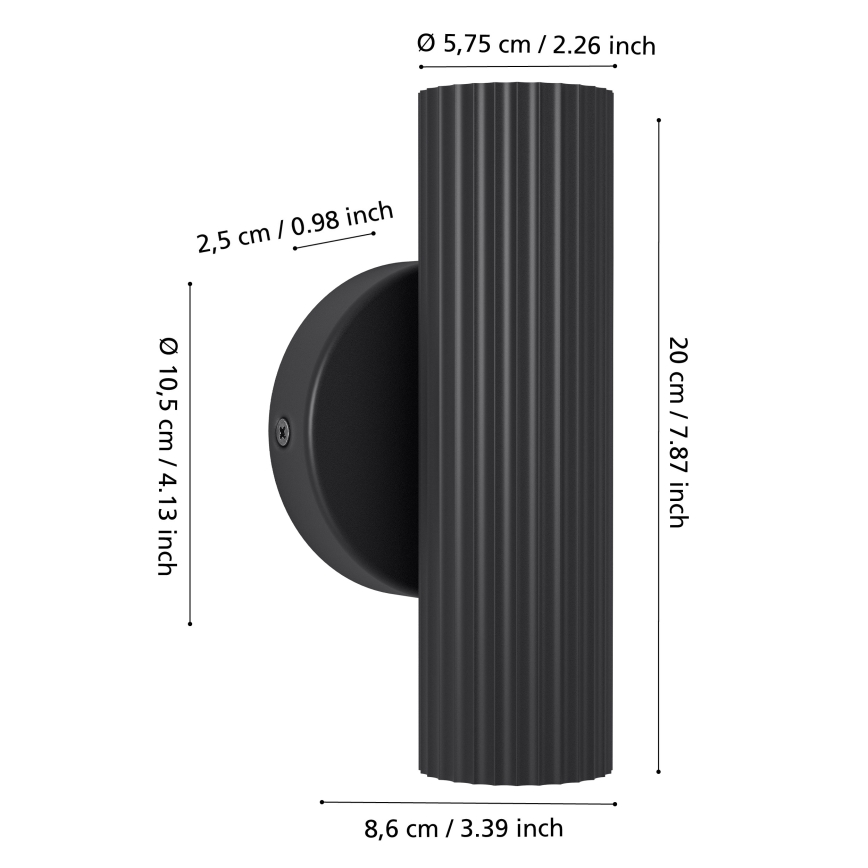 Eglo - Wandlamp 2xGU10/5W/230V zwart