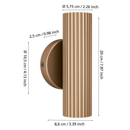 Eglo - Wandlamp 2xGU10/5W/230V goudkleurig