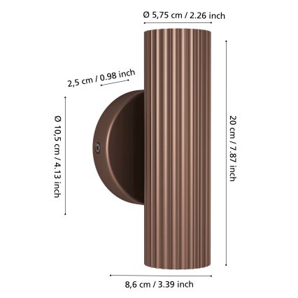 Eglo - Wandlamp 2xGU10/5W/230V bruin