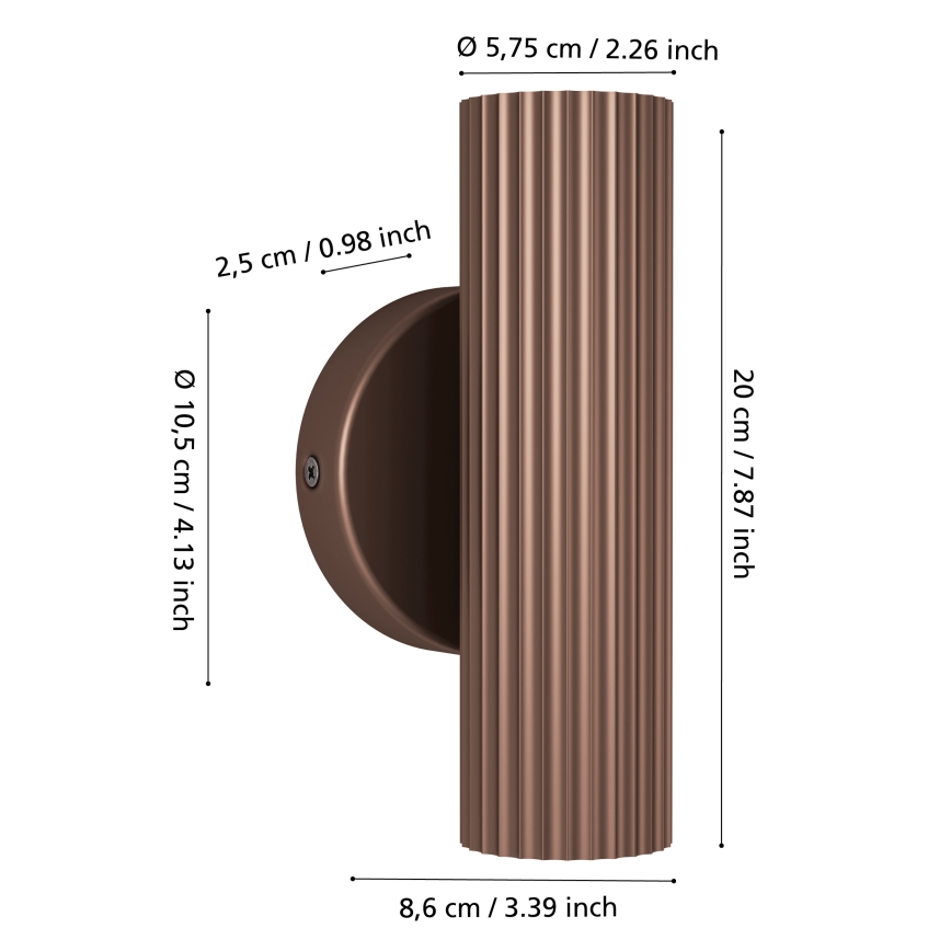 Eglo - Wandlamp 2xGU10/5W/230V bruin