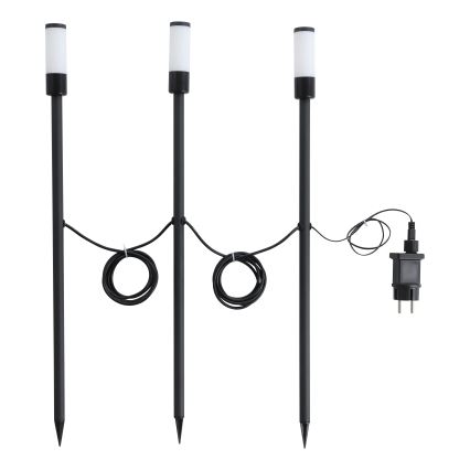 Eglo - Ensemble de 3 lampes extérieures LED RGB, 1W/230V, IP44, noires + télécommande