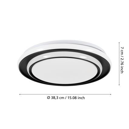 Eglo - LED-plafondlamp LED/24W/230V Ø 40 cm zwart