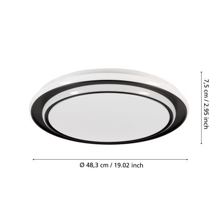 Eglo - LED-plafondlamp LED/36W/230V Ø 49 cm zwart