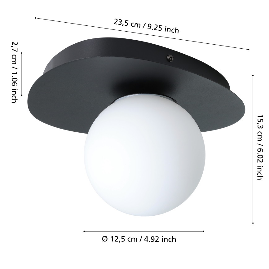 Eglo - LED-wandlamp voor badkamer 1xG9/4,2W/230V IP44 zwart