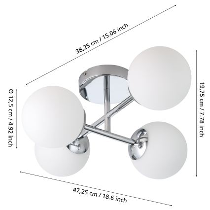 Eglo - LED-badkamer plafondlamp opbouw 4xG9/4,2W/230V IP44 glanzend chroom