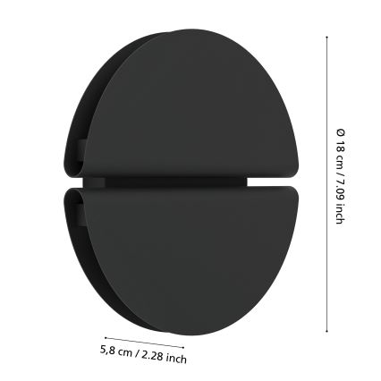 Eglo - Applique murale LED d'extérieur, 4,5 W, 230 V, 2700/4000/6500 K, IP44, noire