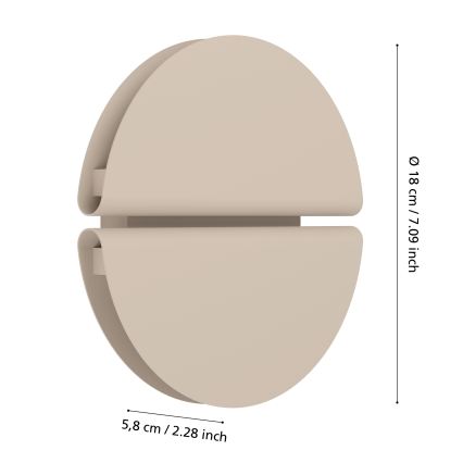 Eglo - LED buitenwandlamp LED/4,5W/230V 2700/4000/6500K IP44 beige