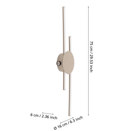 Eglo - LED-wandlamp LED/20W/230V + LED/0,91W beige