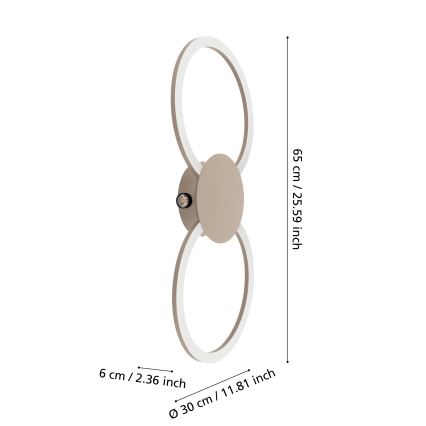 Eglo - LED Applique murale LED/20W/230V + LED/0,91W beige