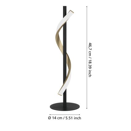 Eglo - Lampe de table LED dimmable LED/8,8W/230V 2700/4000/6500K noir/doré