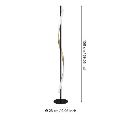 Eglo - Lampadaire LED dimmable LED/20W/230V 2700/4000/6500K noir/doré