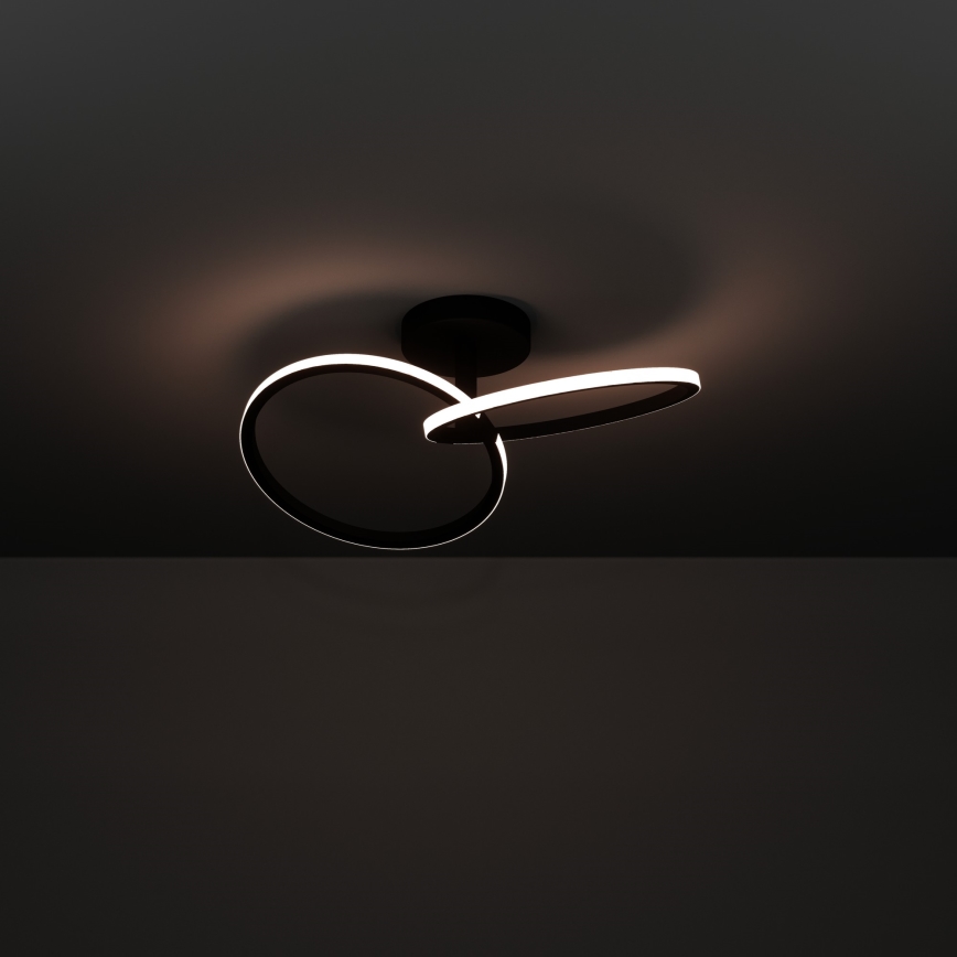 Eglo - Plafonnier LED 12 W, 230 V, 2700/4000/6500 K, noir