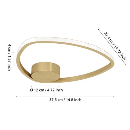 Eglo - LED plafondlamp LED/9,7W/230V 2700/4000/6500K Ø 37,5 cm goudkleurig