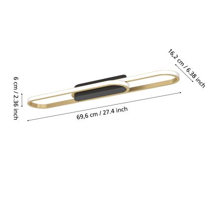 Eglo - LED-plafondlamp LED/20W/230V 2700/4000/6500K goud