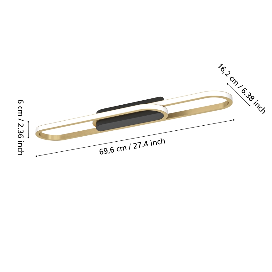 Eglo - Plafonnier LED 20W/230V 2700/4000/6500K doré