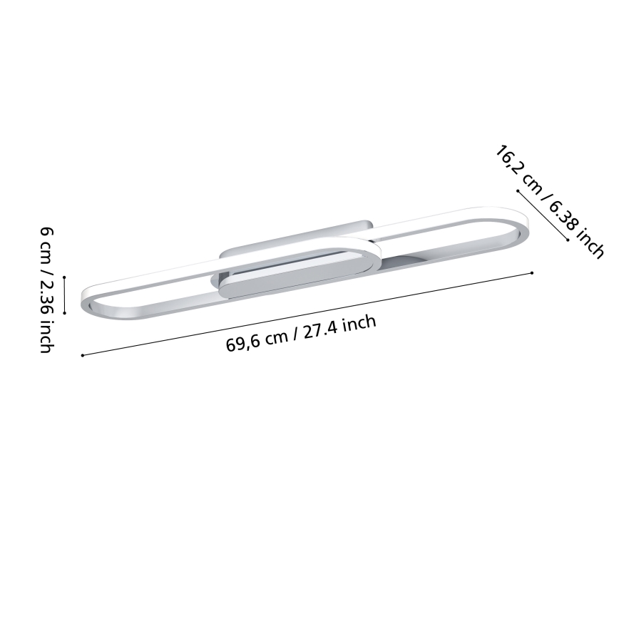 Eglo - Plafonnier LED 20W/230V 2700/4000/6500K chrome brillant