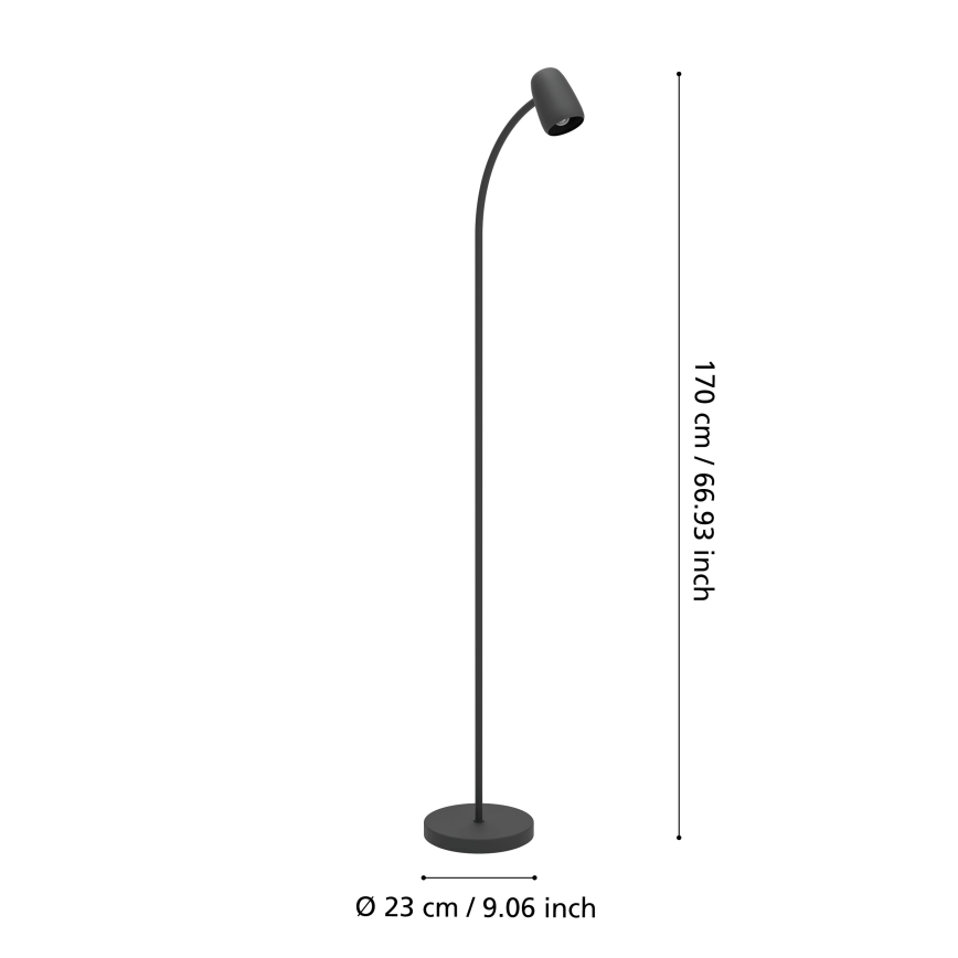 Eglo - Vloerlamp 1xE14/18W/230V zwart