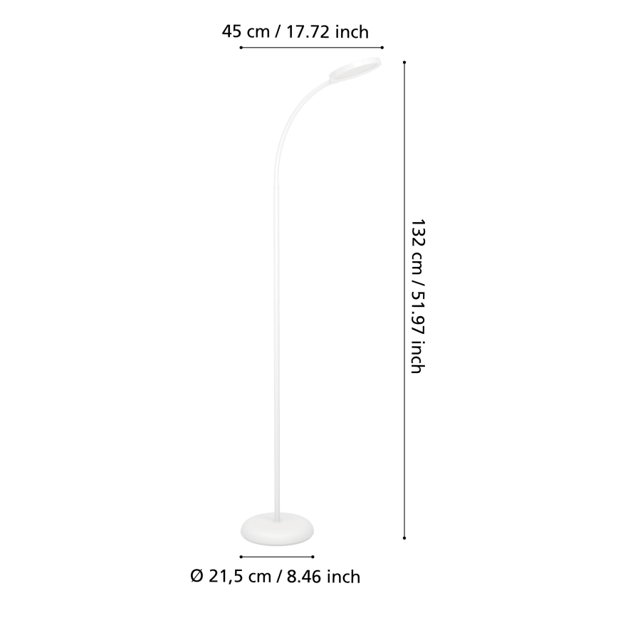 Eglo - LED dimbare flexibele vloerlamp LED/5,5W/230V 2700/4000/6500K wit