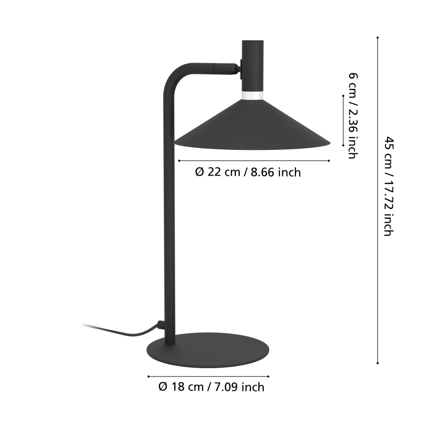 Eglo - RGBW LED dimbare tafellamp LED/7,5W/230V 2700-6500K zwart