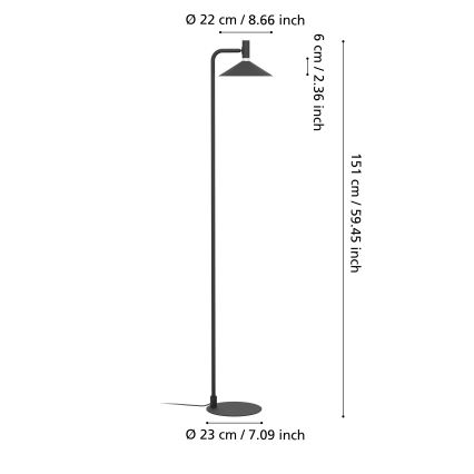 Eglo - Lampadaire LED RGBW dimmable, 7,5 W / 230 V, 2700–6500 K, noir