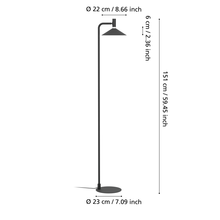 Eglo - Lampadaire LED RGBW dimmable, 7,5 W / 230 V, 2700–6500 K, noir