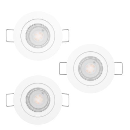 Eglo - Lot de 3 spots LED encastrables pour salle de bains 1x GU10/4,5W/230V IP44 blanc