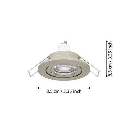 Eglo - Spot encastré LED pour salle de bains 1xGU10/4,5W/230V IP44 chrome mat